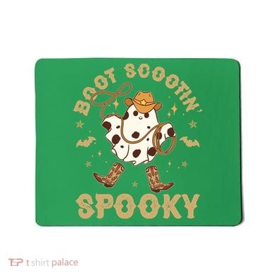 Boot Scootin Spooky Cute Halloween Cowboy Ghost Mousepad