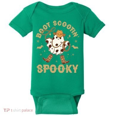 Boot Scootin Spooky Cute Halloween Cowboy Ghost Baby Bodysuit