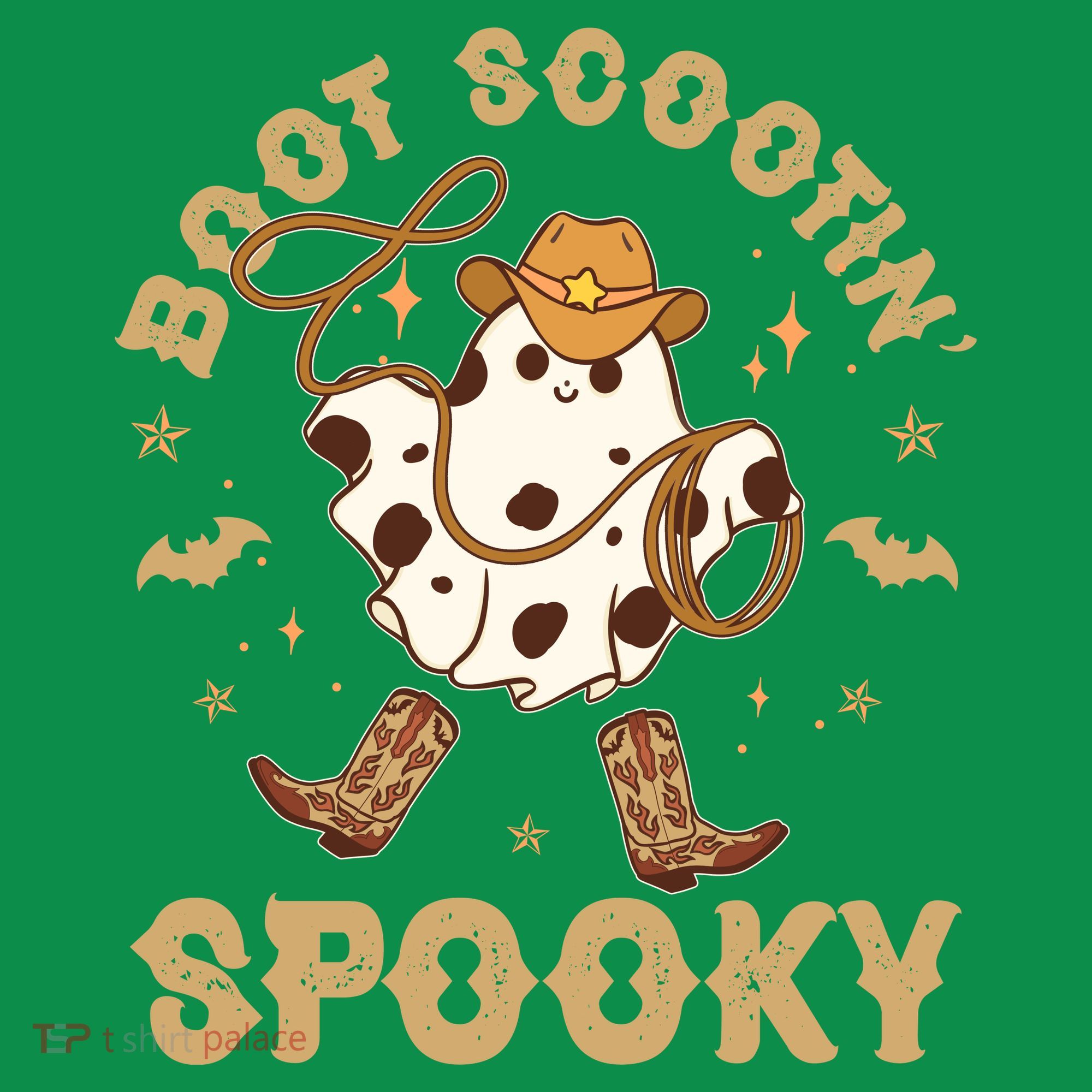 Boot Scootin Spooky Cute Halloween Cowboy Ghost Baby Bodysuit
