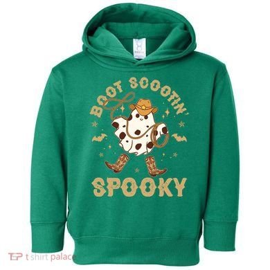 Boot Scootin Spooky Cute Halloween Cowboy Ghost Toddler Hoodie