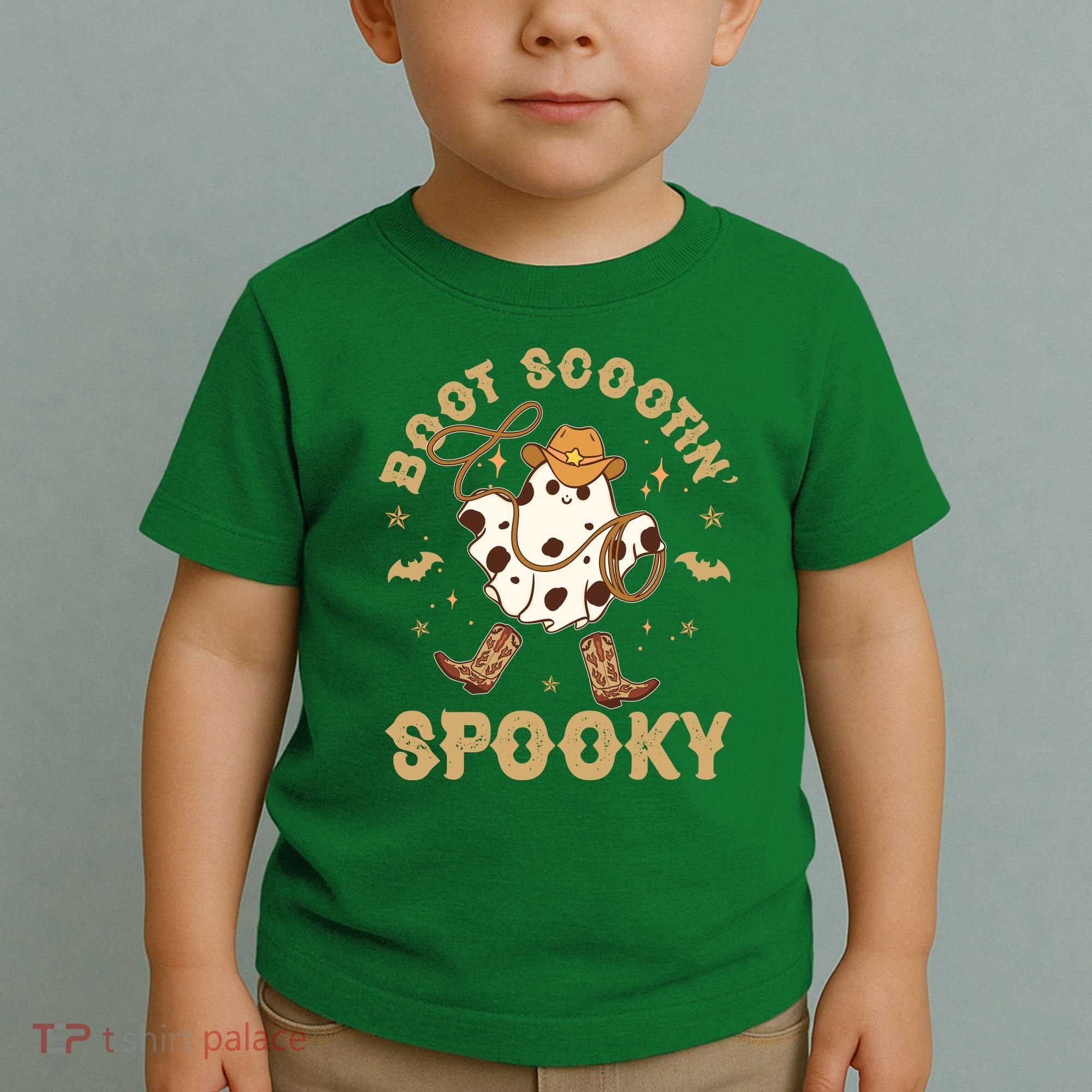 Boot Scootin Spooky Cute Halloween Cowboy Ghost Toddler T-Shirt
