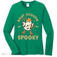 Boot Scootin Spooky Cute Halloween Cowboy Ghost Women's Long Sleeve Shirt thumb 0