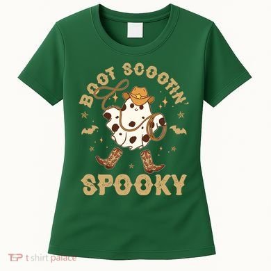 Boot Scootin Spooky Cute Halloween Cowboy Ghost Women's T-Shirt
