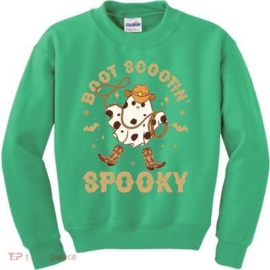 Boot Scootin Spooky Cute Halloween Cowboy Ghost Kids Sweatshirt