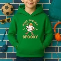 Boot Scootin Spooky Cute Halloween Cowboy Ghost Kids Hoodie thumb 2