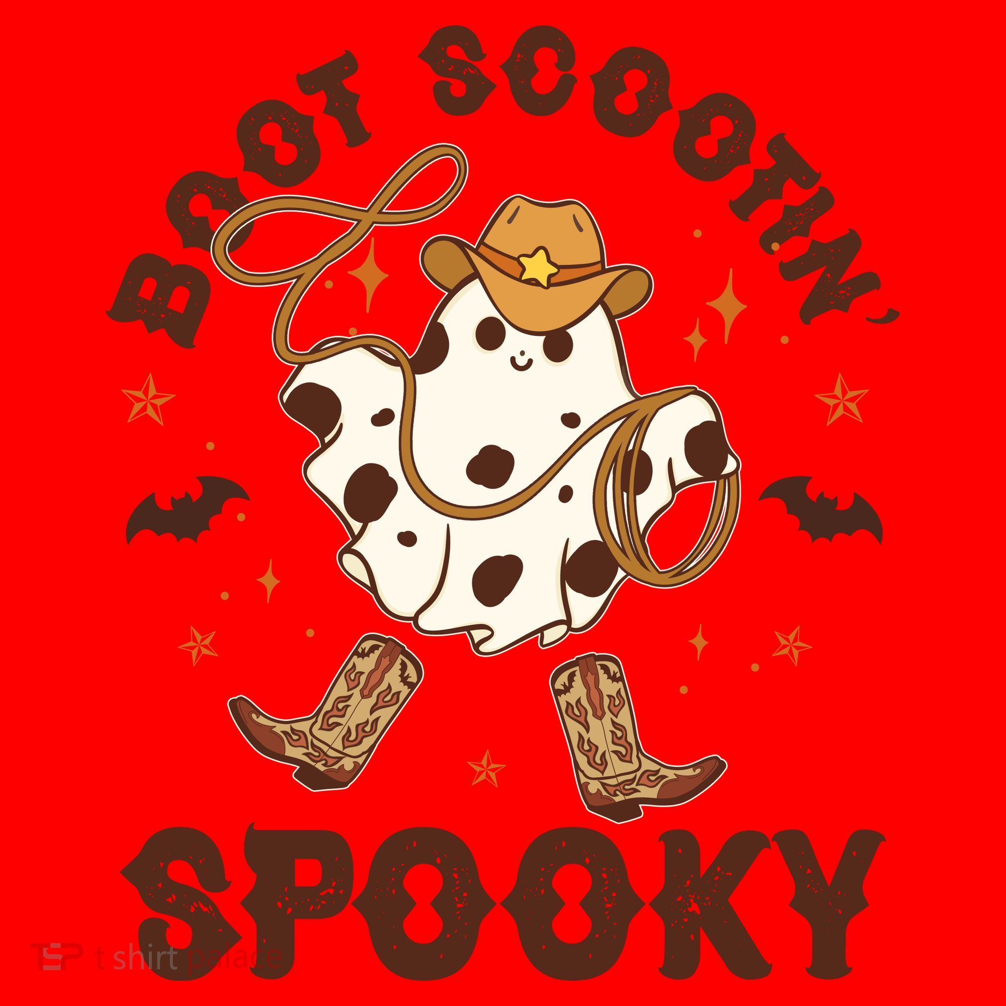 Boot Scootin Spooky Cute Halloween Cowboy Ghost Santa Hat
