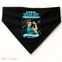 Be Strong Speak Out Against Sexual Violence Sexual Assault Warrior USA-Made Doggie Bandana thumb 0