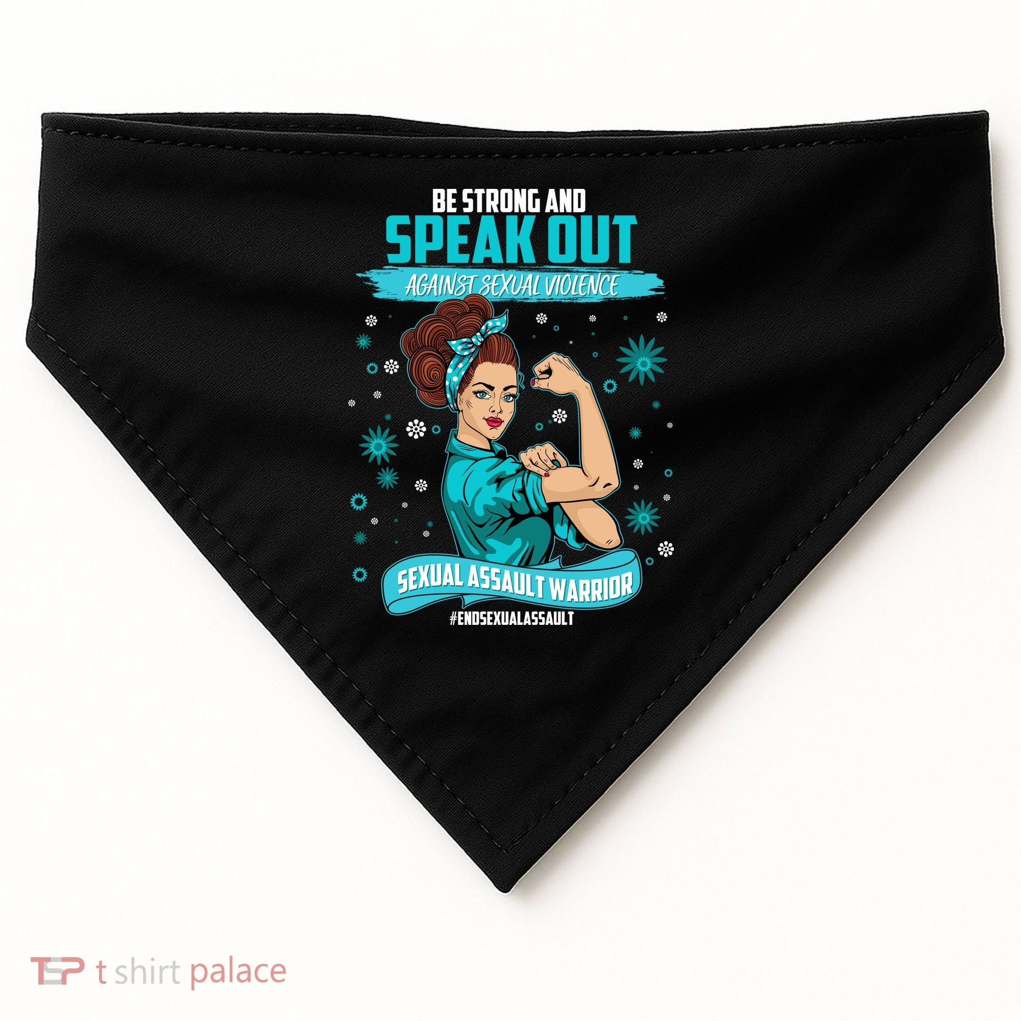 Be Strong Speak Out Against Sexual Violence Sexual Assault Warrior USA-Made Doggie Bandana