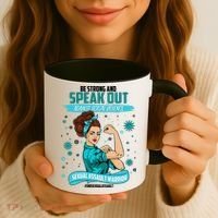 Be Strong Speak Out Against Sexual Violence Sexual Assault Warrior Coffee Mug thumb 3