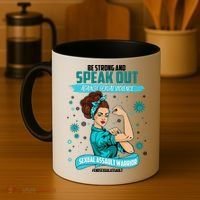 Be Strong Speak Out Against Sexual Violence Sexual Assault Warrior Coffee Mug thumb 4