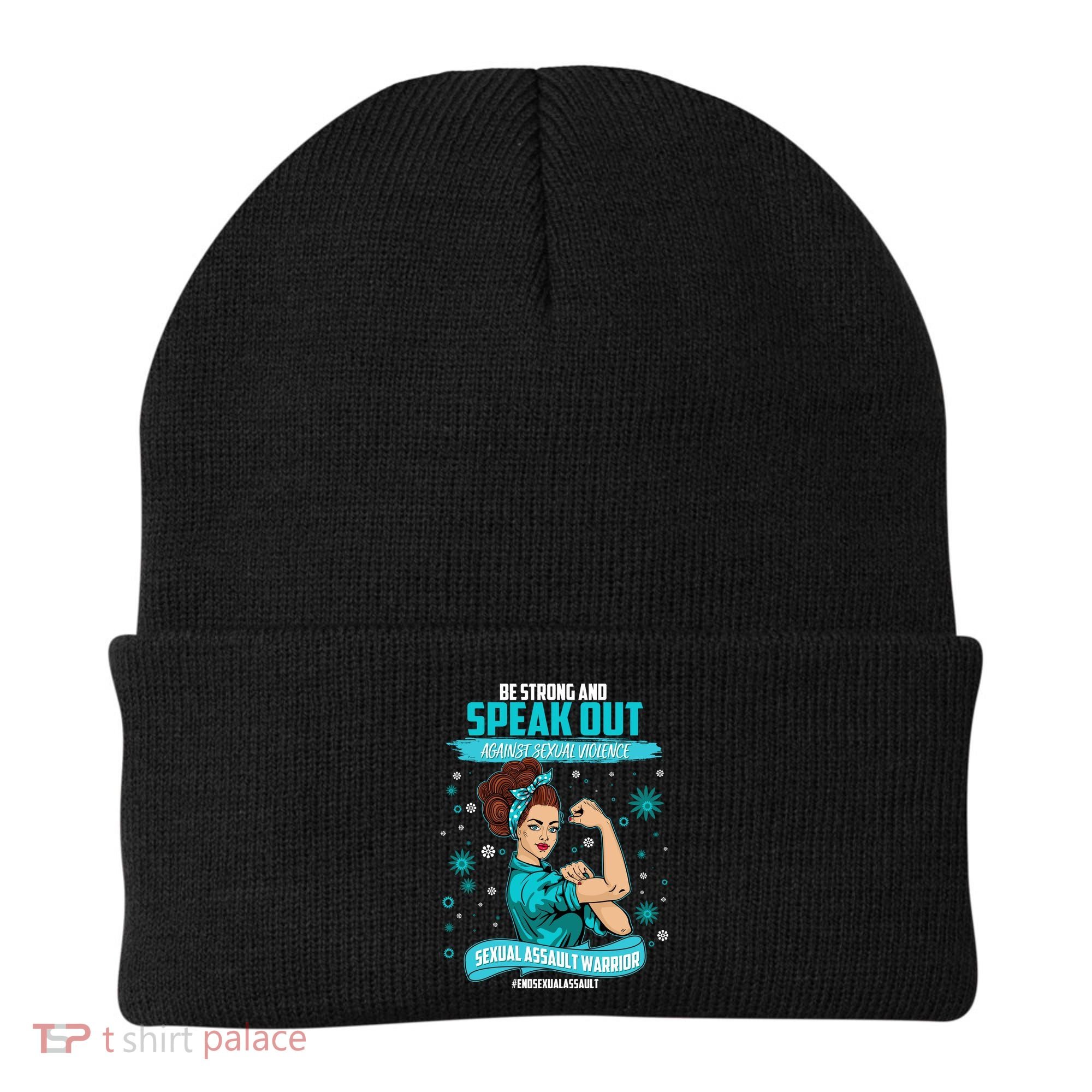 Be Strong Speak Out Against Sexual Violence Sexual Assault Warrior Beanie