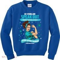 Be Strong Speak Out Against Sexual Violence Sexual Assault Warrior Kids Sweatshirt thumb 0