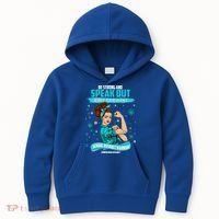 Be Strong Speak Out Against Sexual Violence Sexual Assault Warrior Kids Hoodie thumb 0