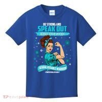 Be Strong Speak Out Against Sexual Violence Sexual Assault Warrior Kids T-Shirt thumb 0