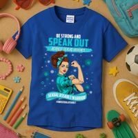 Be Strong Speak Out Against Sexual Violence Sexual Assault Warrior Kids T-Shirt thumb 3