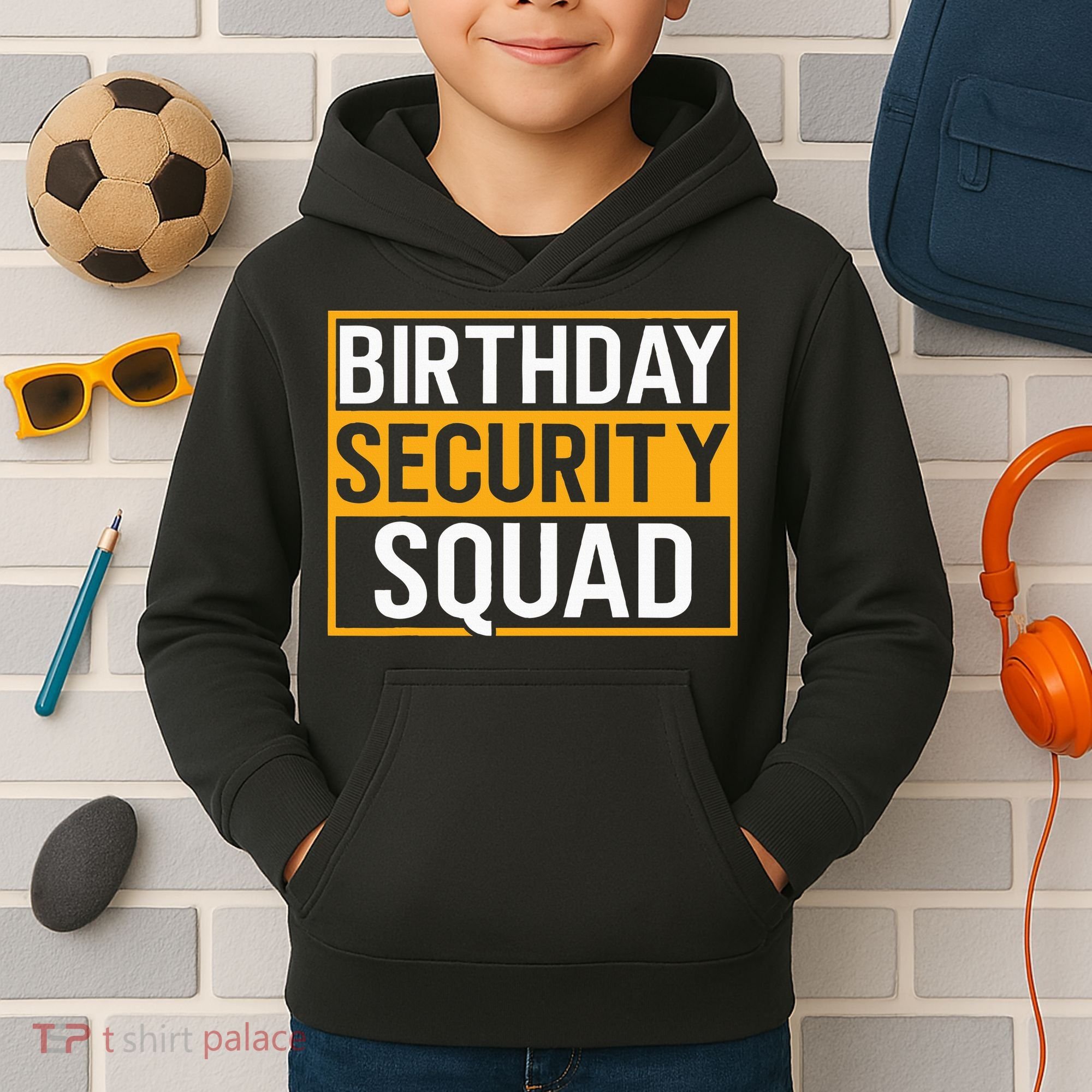 Birthday Security Squad Funny Family Party Best Ever Kids Hoodie