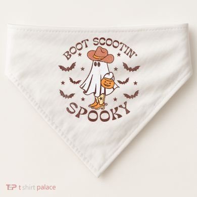 Boot Scootin Spooky Western Halloween Retro Fall Halloween USA-Made Doggie Bandana