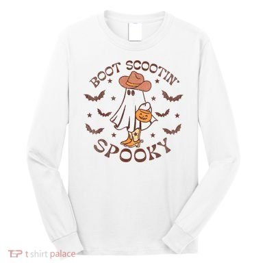 Boot Scootin Spooky Western Halloween Retro Fall Halloween Long Sleeve Shirt