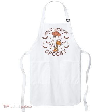 Boot Scootin Spooky Western Halloween Retro Fall Halloween Apron