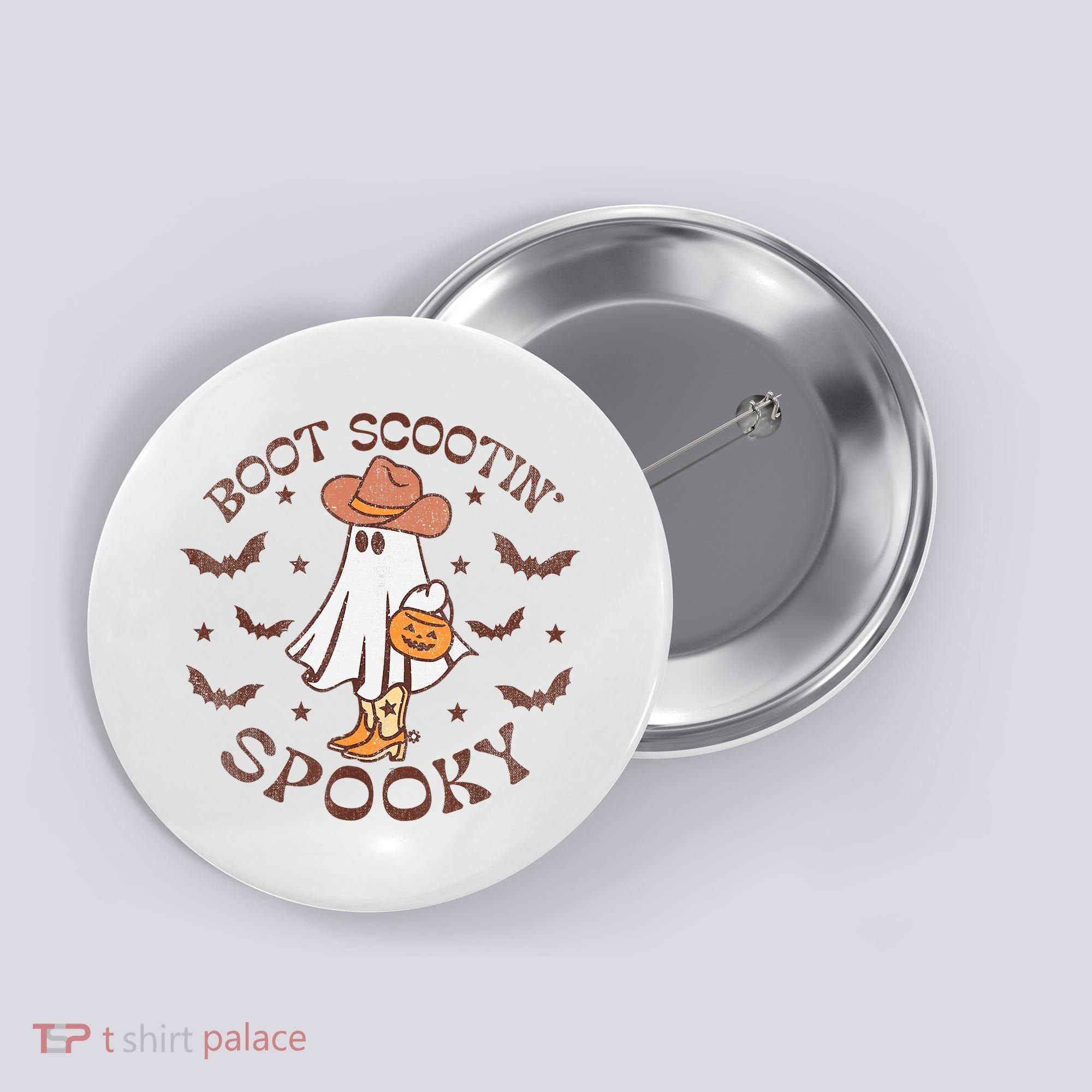 Boot Scootin Spooky Western Halloween Retro Fall Halloween Button