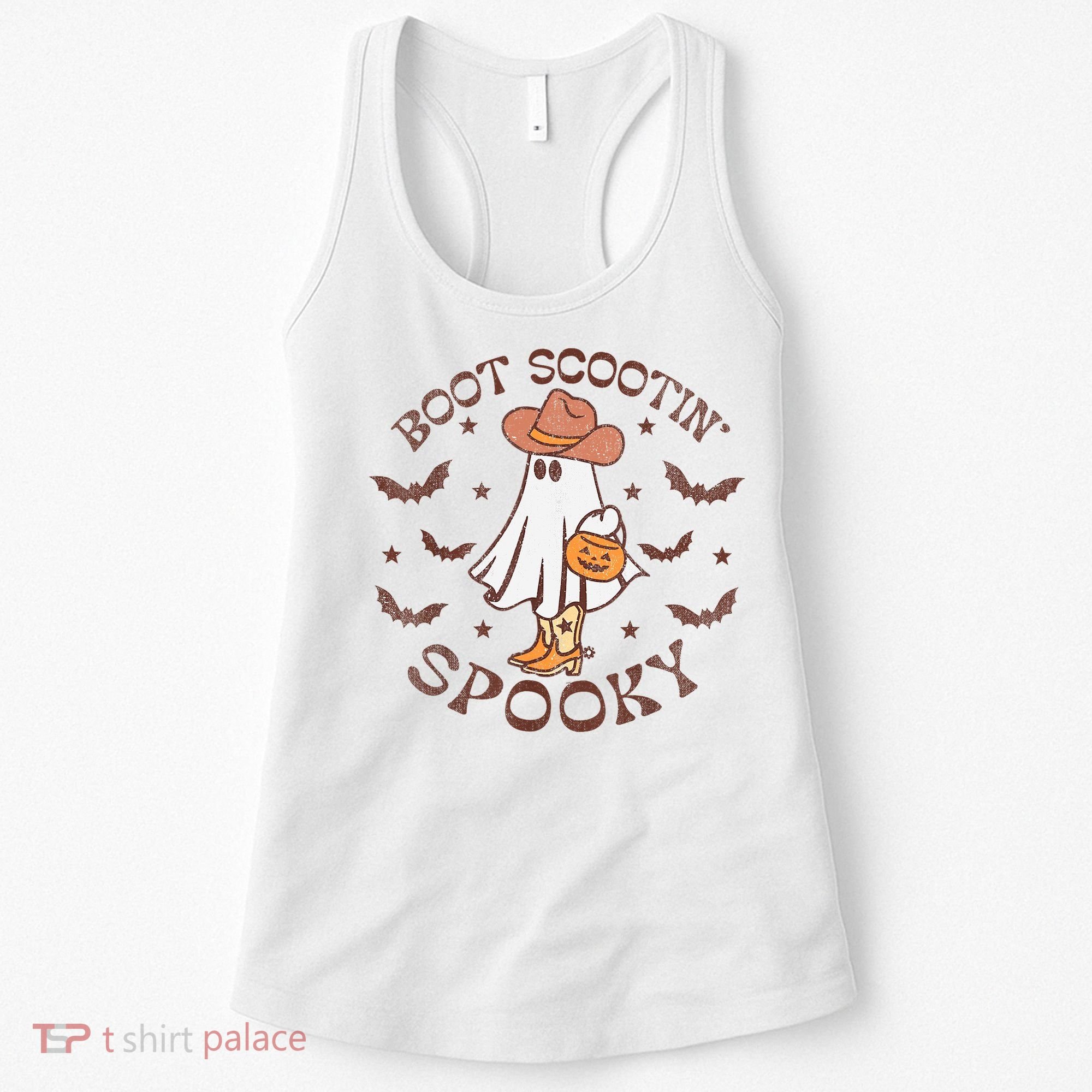 Boot Scootin Spooky Western Halloween Retro Fall Halloween Women's Tank Top