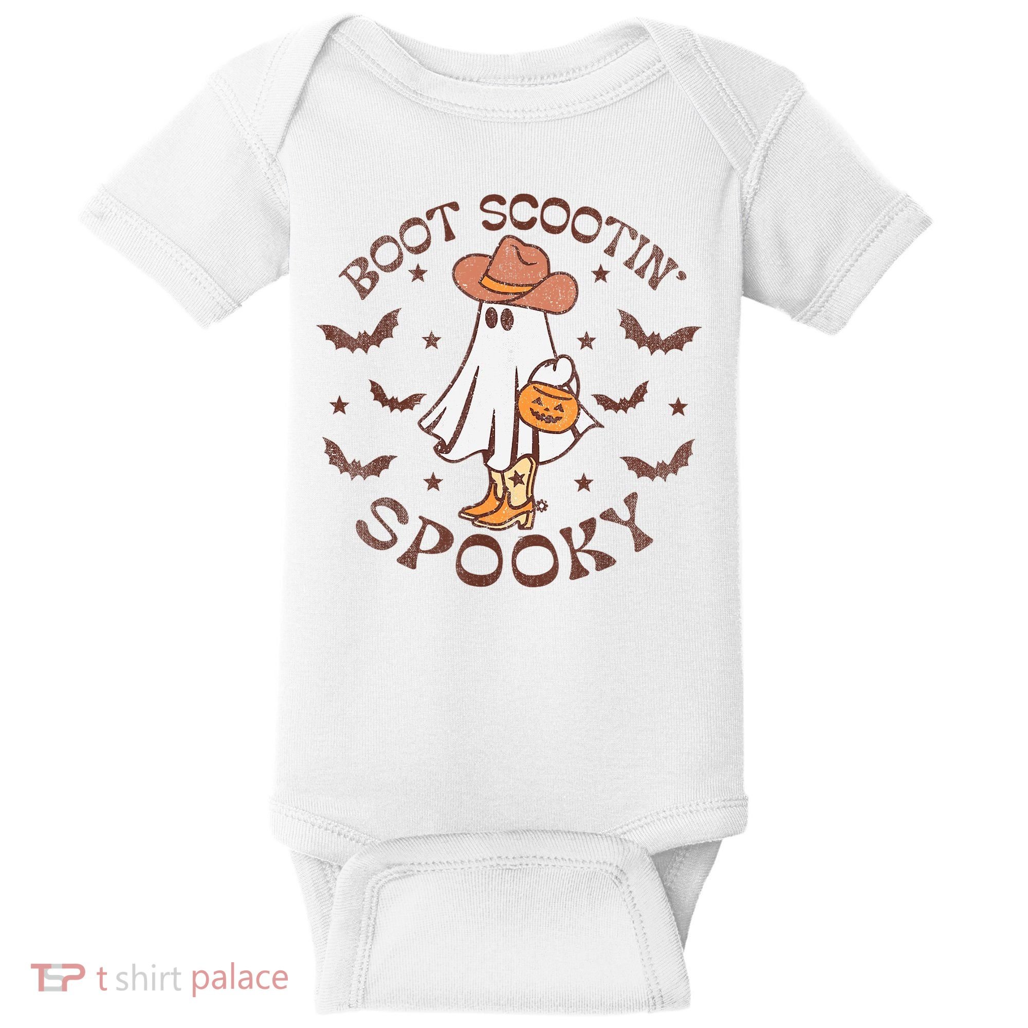 Boot Scootin Spooky Western Halloween Retro Fall Halloween Baby Bodysuit