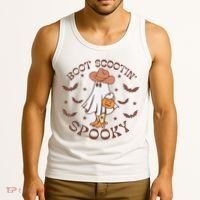 Boot Scootin Spooky Western Halloween Retro Fall Halloween Tank Top thumb 3