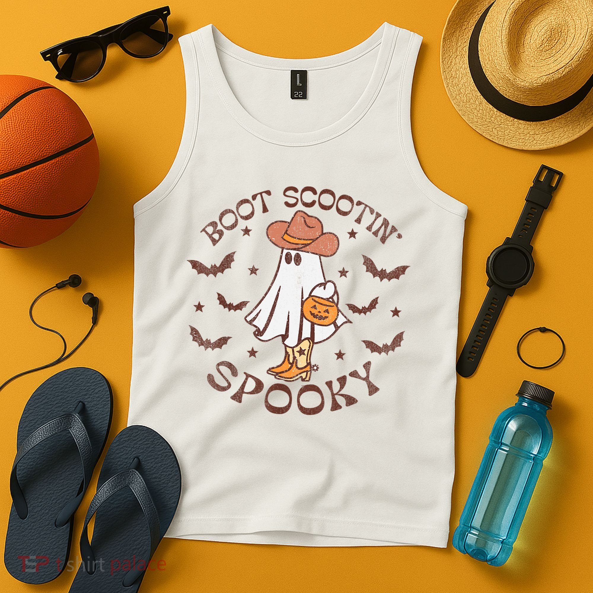 Boot Scootin Spooky Western Halloween Retro Fall Halloween Tank Top