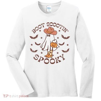 Boot Scootin Spooky Western Halloween Retro Fall Halloween Women's Long Sleeve Shirt