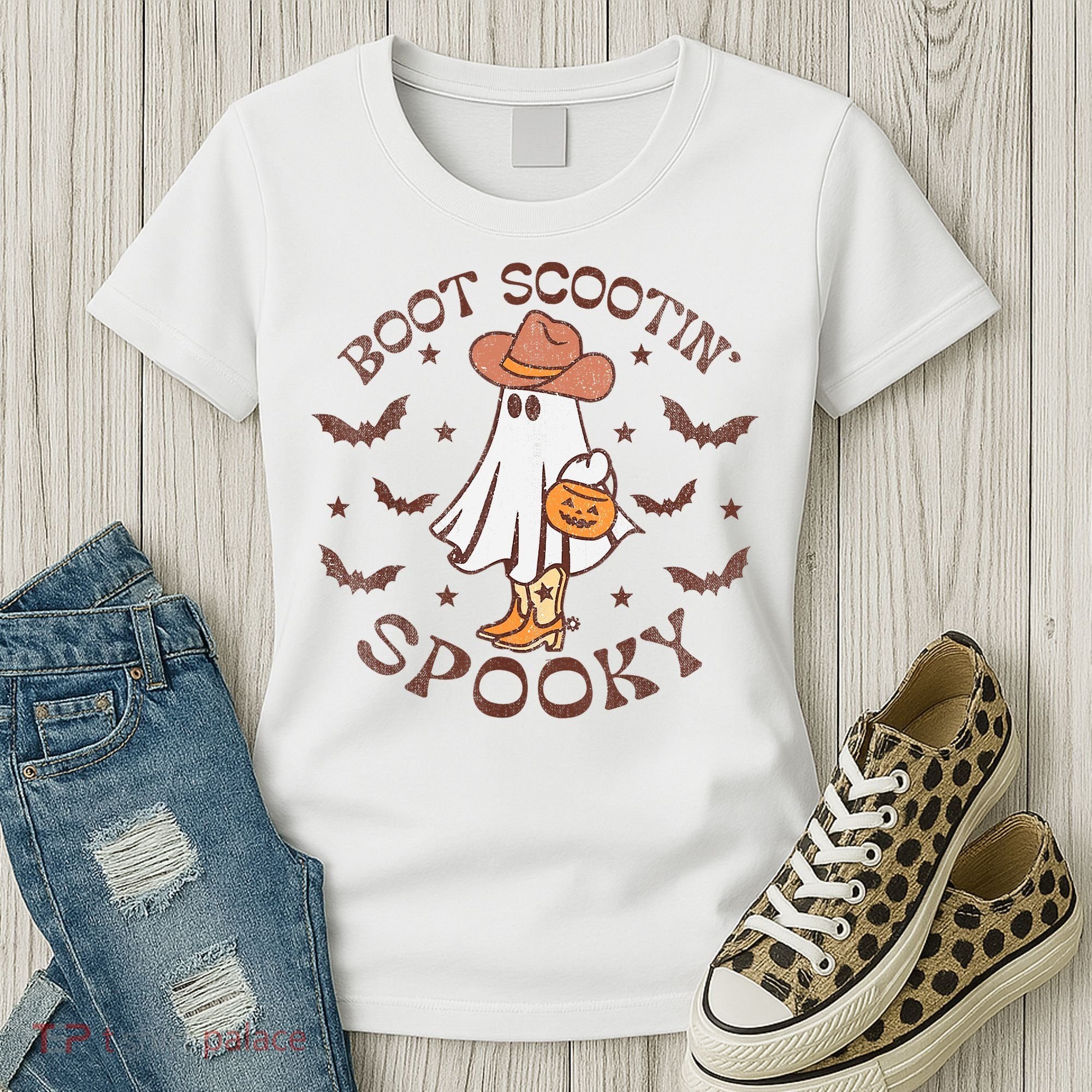 Boot Scootin Spooky Western Halloween Retro Fall Halloween Women's T-Shirt