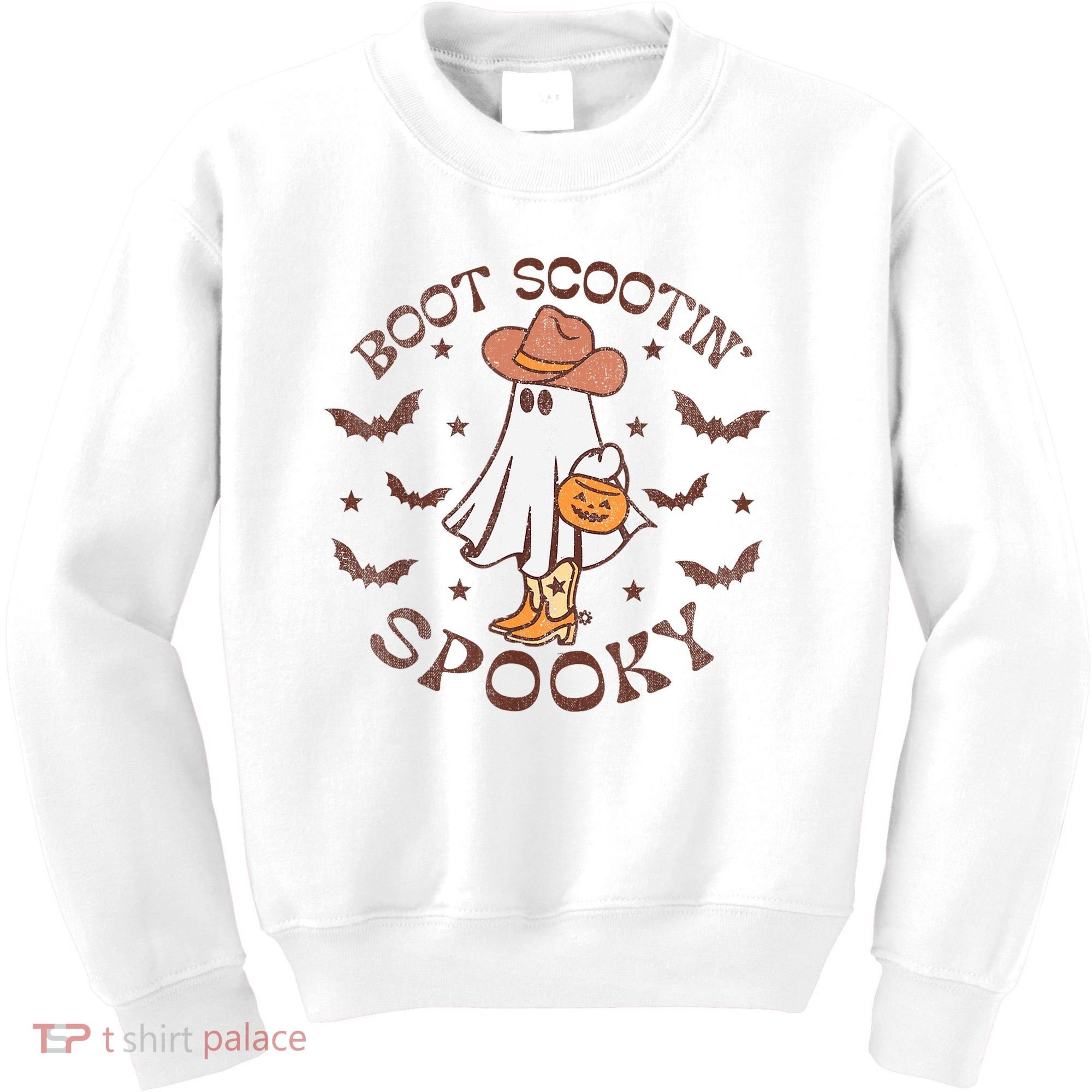 Boot Scootin Spooky Western Halloween Retro Fall Halloween Kids Sweatshirt
