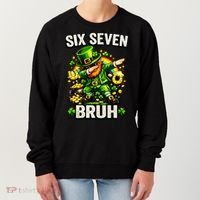 Bruh Six Seven Meme 67 Dabbing Leprechaun St Patricks Day Women's Sweatshirt thumb 0