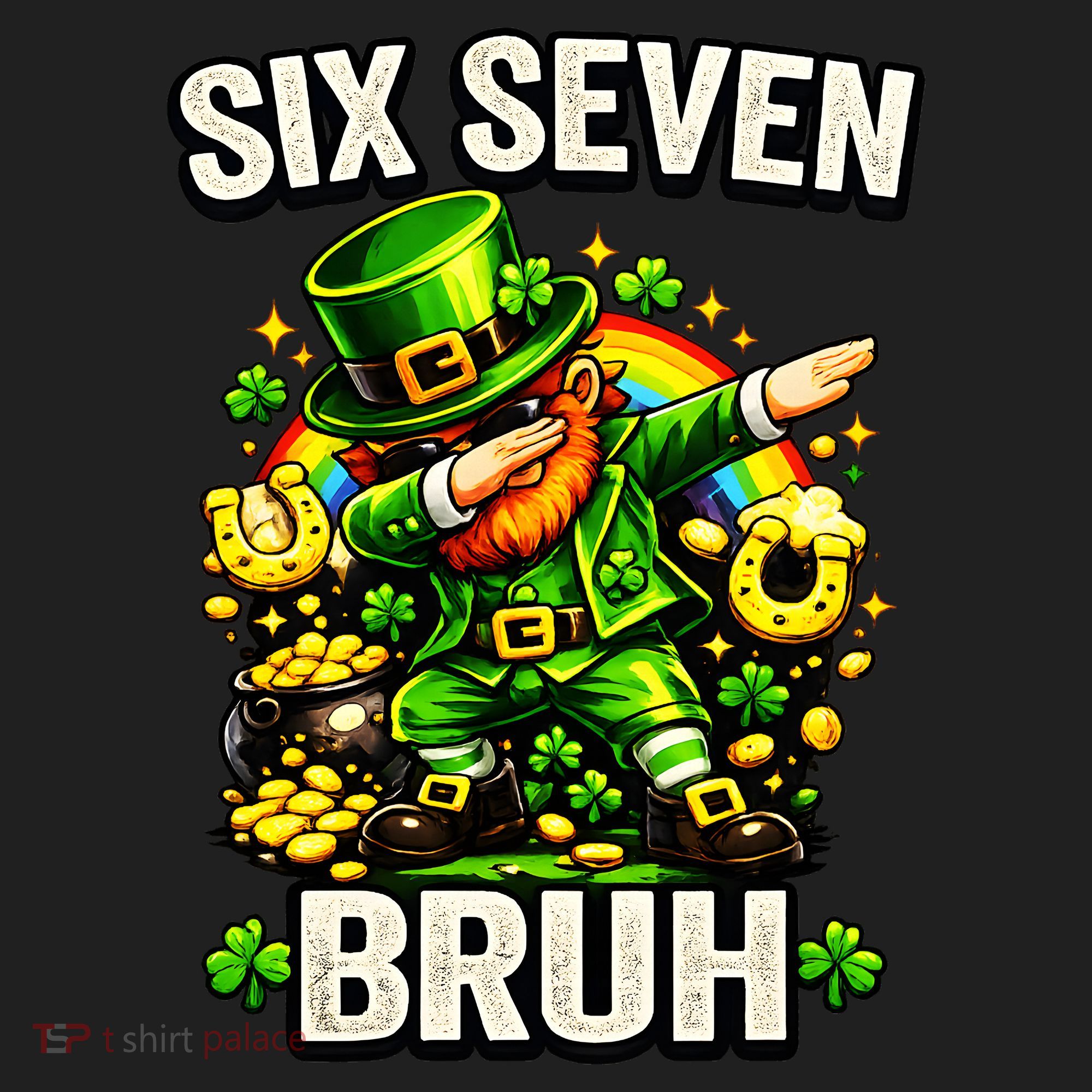 Bruh Six Seven Meme 67 Dabbing Leprechaun St Patricks Day Women's Sweatshirt
