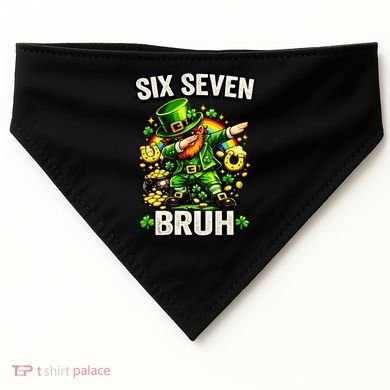 Bruh Six Seven Meme 67 Dabbing Leprechaun St Patricks Day USA-Made Doggie Bandana