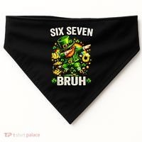 Bruh Six Seven Meme 67 Dabbing Leprechaun St Patricks Day USA-Made Doggie Bandana thumb 0