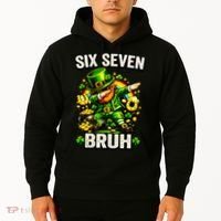 Bruh Six Seven Meme 67 Dabbing Leprechaun St Patricks Day Hoodie thumb 2