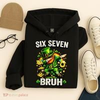 Bruh Six Seven Meme 67 Dabbing Leprechaun St Patricks Day Hoodie thumb 4