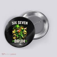Bruh Six Seven Meme 67 Dabbing Leprechaun St Patricks Day Button thumb 0