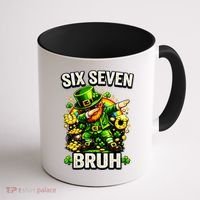 Bruh Six Seven Meme 67 Dabbing Leprechaun St Patricks Day Coffee Mug thumb 1