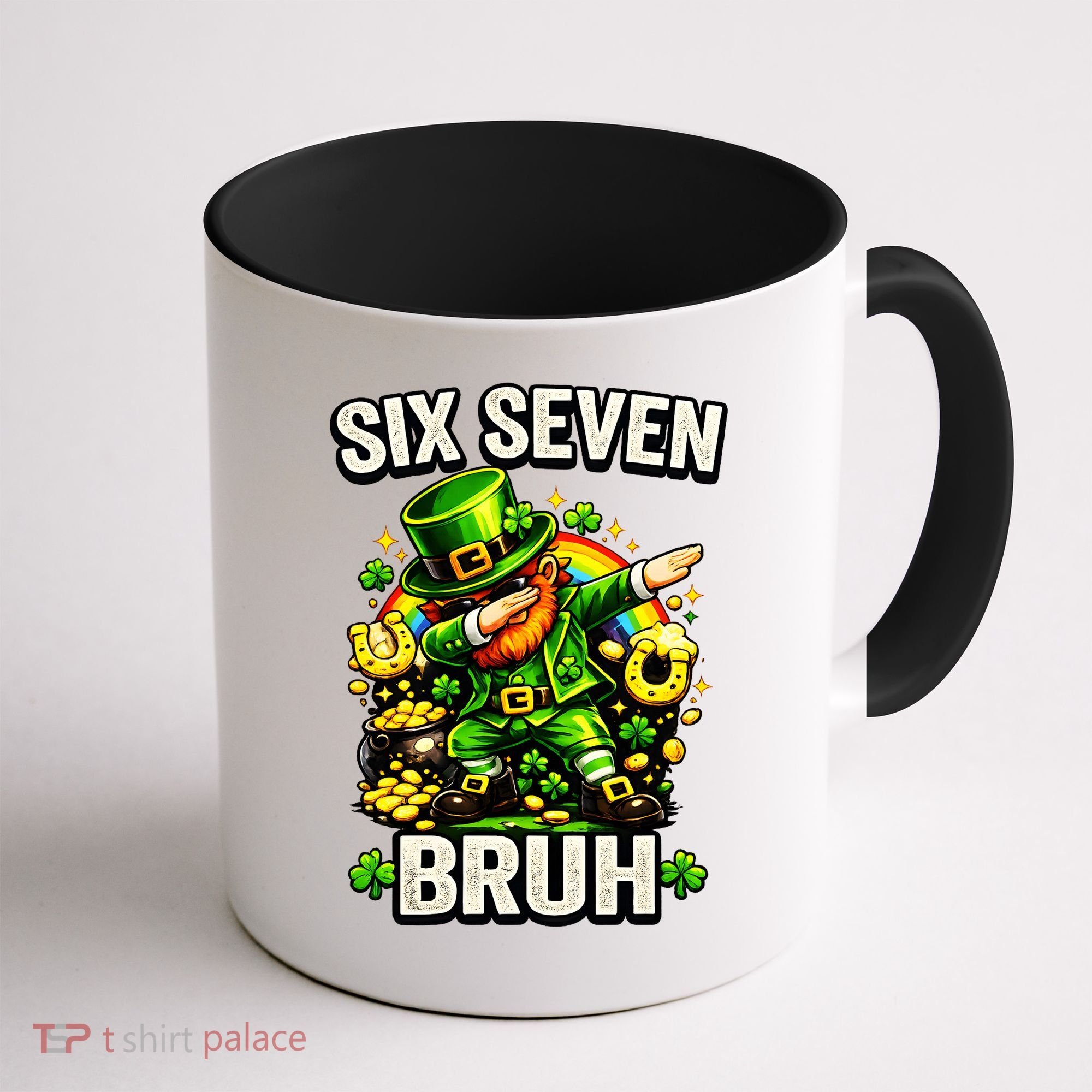 Bruh Six Seven Meme 67 Dabbing Leprechaun St Patricks Day Coffee Mug