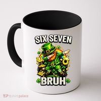 Bruh Six Seven Meme 67 Dabbing Leprechaun St Patricks Day Coffee Mug thumb 0
