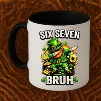 Bruh Six Seven Meme 67 Dabbing Leprechaun St Patricks Day Coffee Mug thumb 2