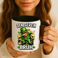 Bruh Six Seven Meme 67 Dabbing Leprechaun St Patricks Day Coffee Mug thumb 3