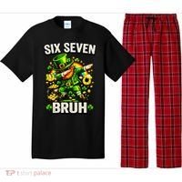 Bruh Six Seven Meme 67 Dabbing Leprechaun St Patricks Day Pajama Set thumb 0