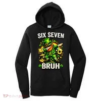 Bruh Six Seven Meme 67 Dabbing Leprechaun St Patricks Day Women's Hoodie thumb 0