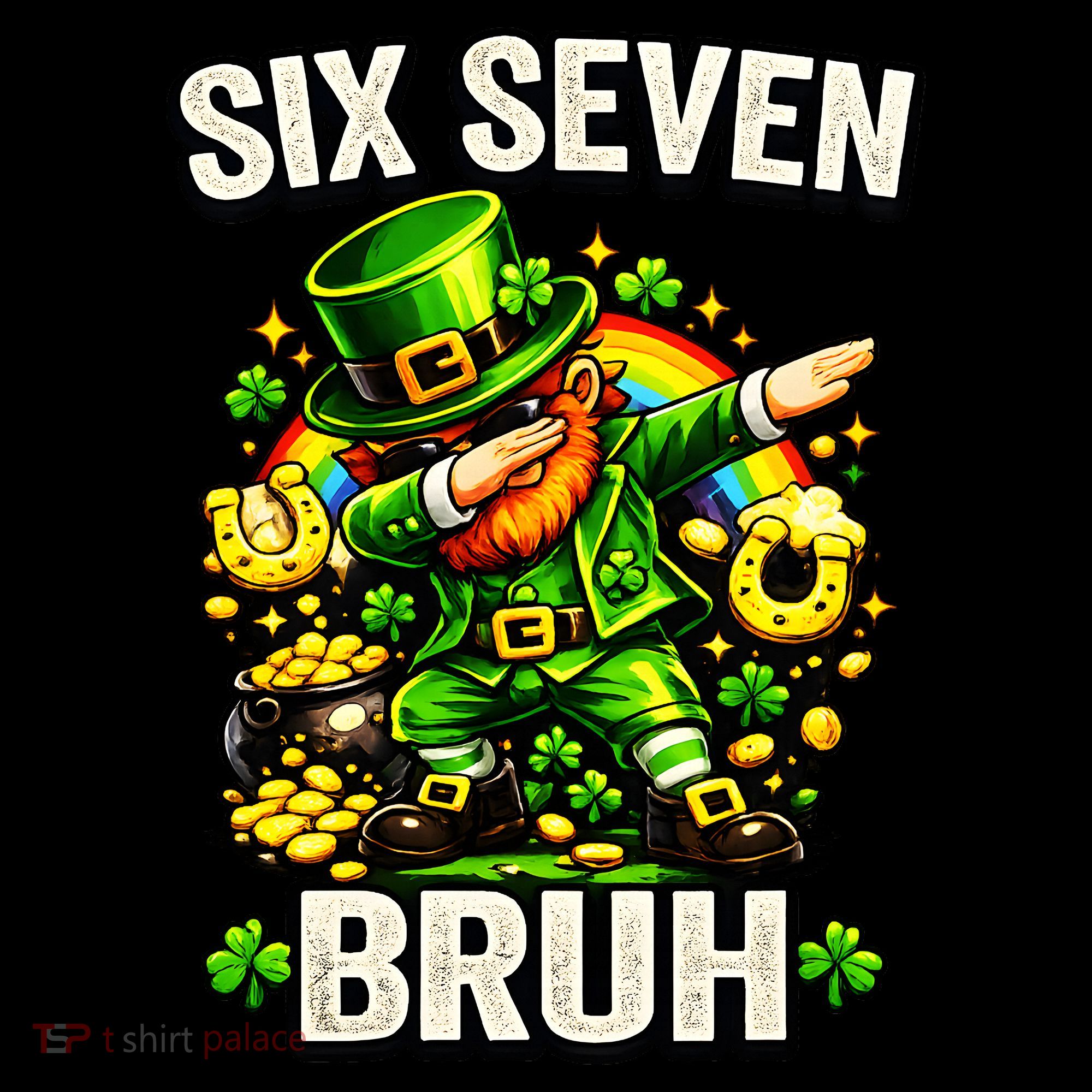 Bruh Six Seven Meme 67 Dabbing Leprechaun St Patricks Day Women's Hoodie