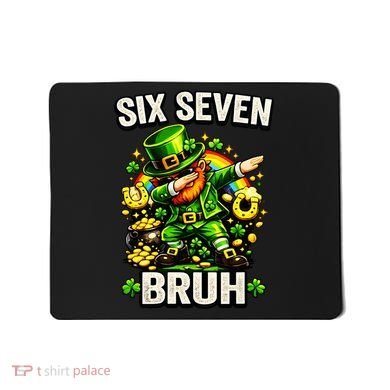 Bruh Six Seven Meme 67 Dabbing Leprechaun St Patricks Day Mousepad