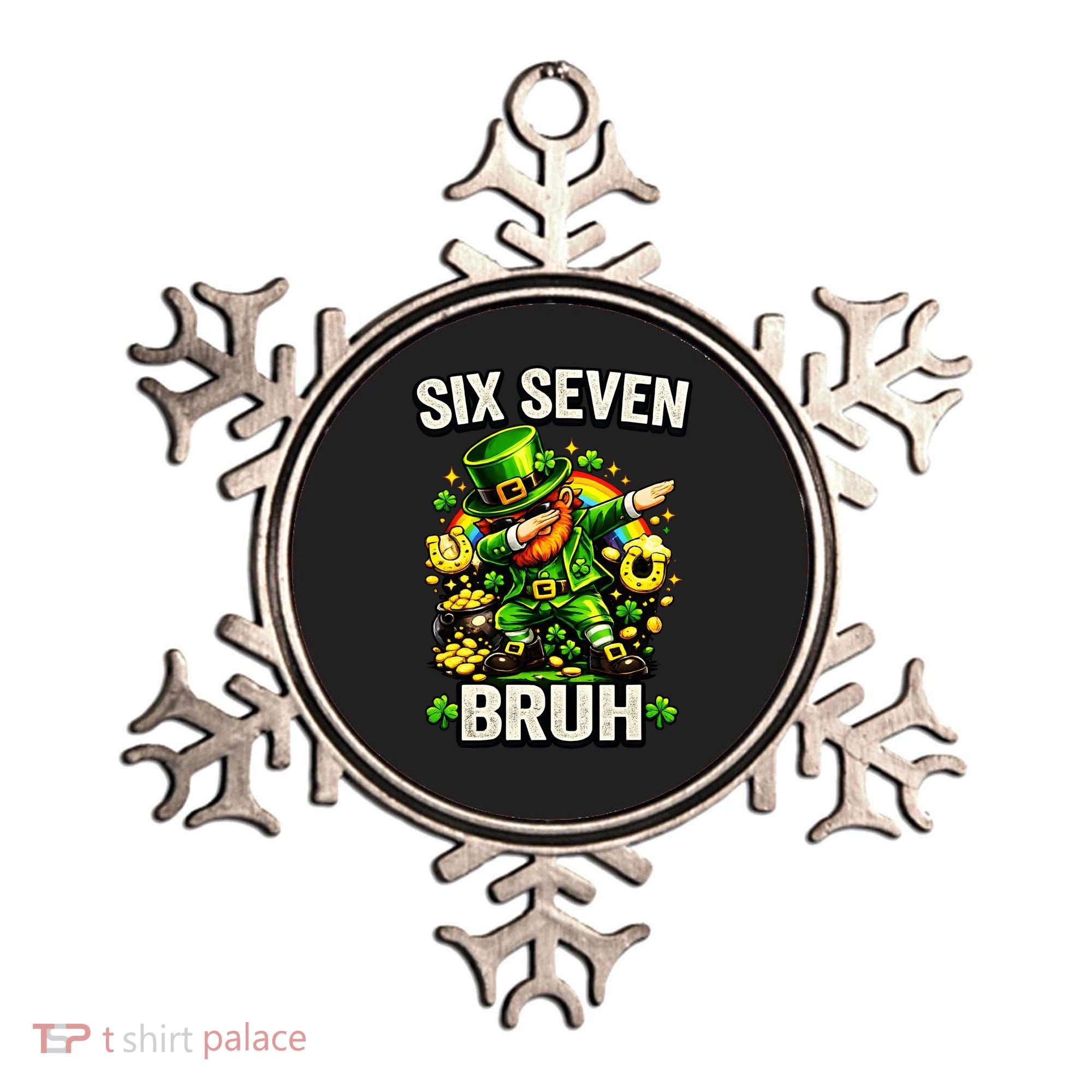 Bruh Six Seven Meme 67 Dabbing Leprechaun St Patricks Day Ornament