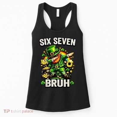 Bruh Six Seven Meme 67 Dabbing Leprechaun St Patricks Day Women's Tank Top
