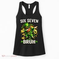 Bruh Six Seven Meme 67 Dabbing Leprechaun St Patricks Day Women's Tank Top thumb 0